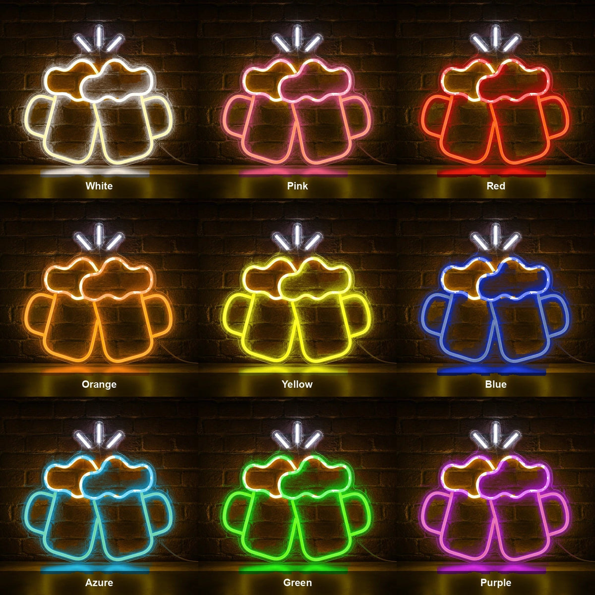 Clinking Foamy Mugs LED Neon Sign - Shineneon
