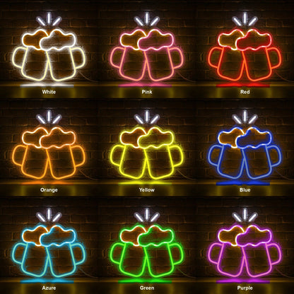 Clinking Foamy Mugs LED Neon Sign - Shineneon