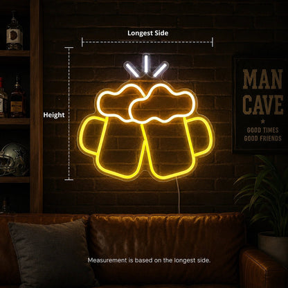 Clinking Foamy Mugs LED Neon Sign - Shineneon