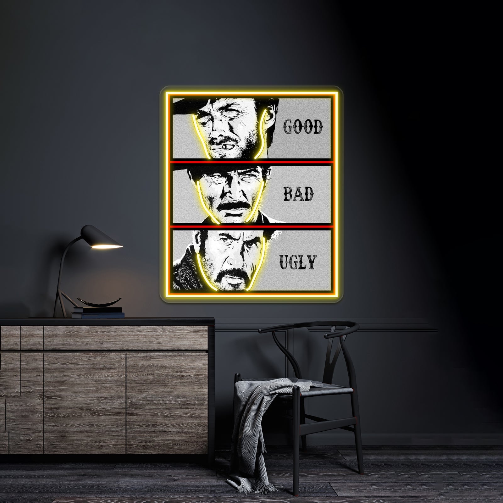 Clint Eastwood Abstract Art Western Wall Artwork Neon Signs | Shineneon