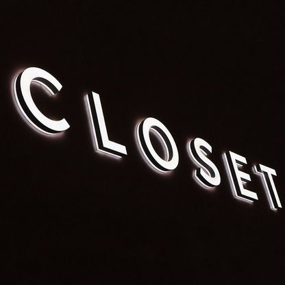Closet 3D Frontlit And Backlit Channel Letter Led Light Sign - Shineneon