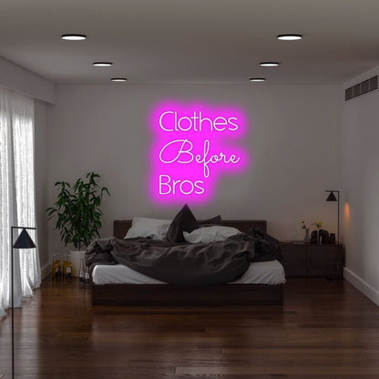 Clothes Before Bros Led Neon Sign For Fun And Playful Decor - Shineneon