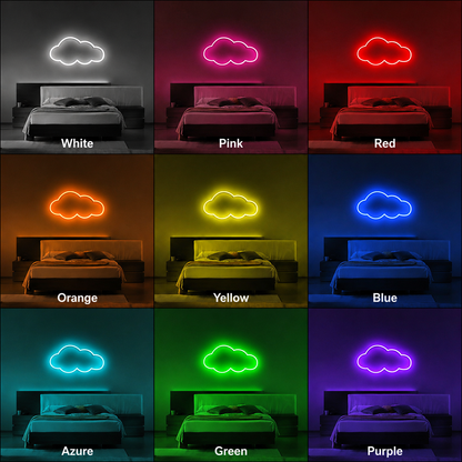 Cloud Bedroom LED Neon Sign color grid