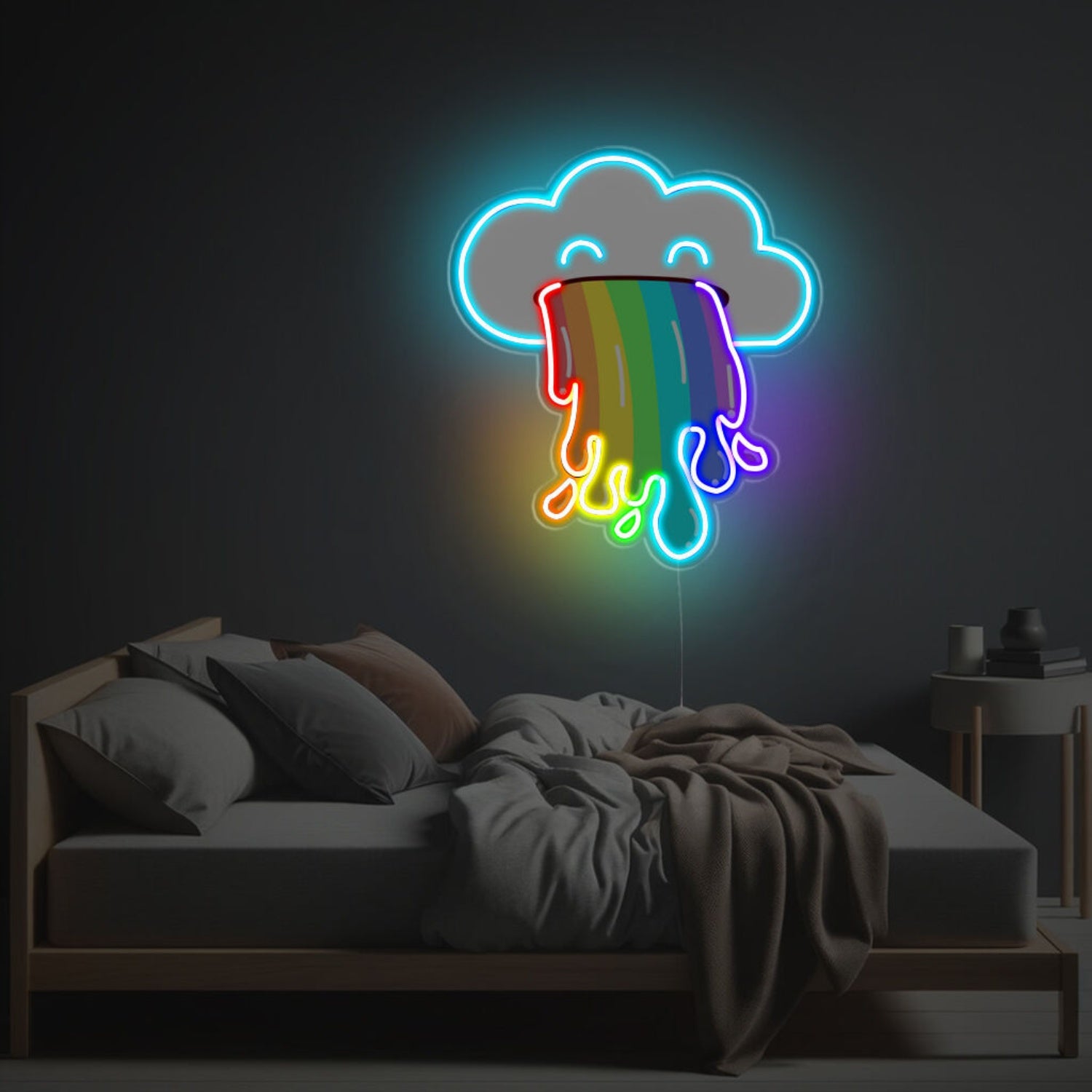 Cloud With Rainbow Led Neon Acrylic Artwork | Shineneon