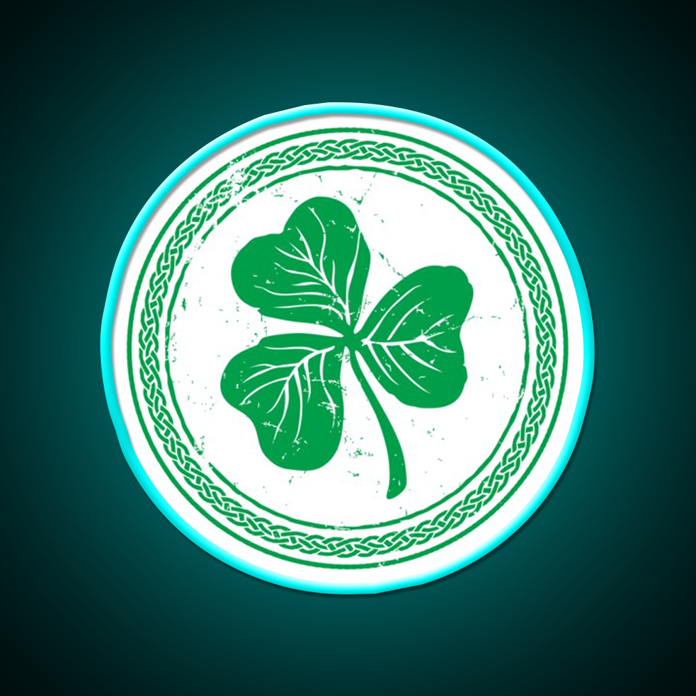 Clover Braid Light Green Whiskey Drink Bar Led Neon Sign Rgb Color