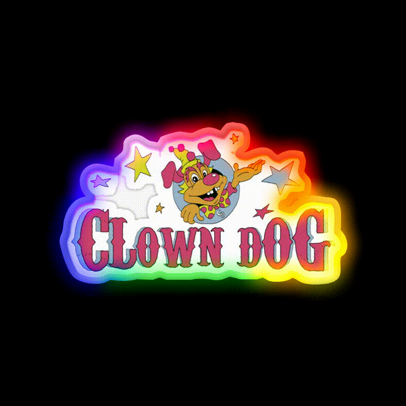 Clown Dog Fast Food Led Neon Sign For Burger Place Rgb Color