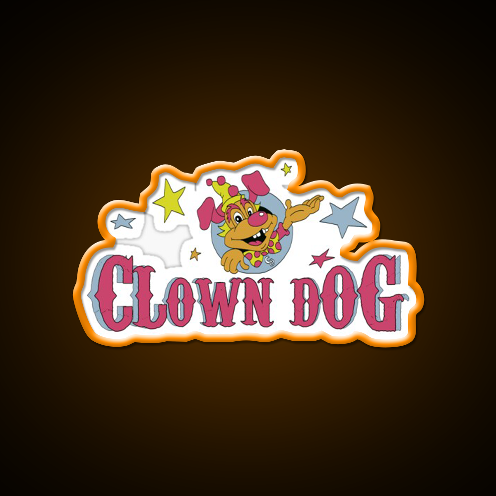 Clown Dog Fast Food Led Neon Sign For Burger Place Rgb Color