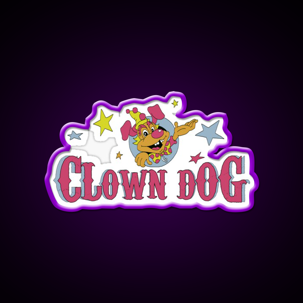 Clown Dog Fast Food Led Neon Sign For Burger Place Rgb Color