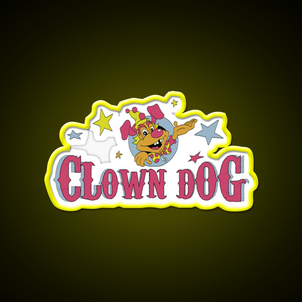 Clown Dog Fast Food Led Neon Sign For Burger Place Rgb Color