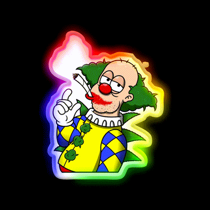 Clown Hemp Inspired Green Leaf Led Neon Sign Rgb Color - LED neon sign close-up detail