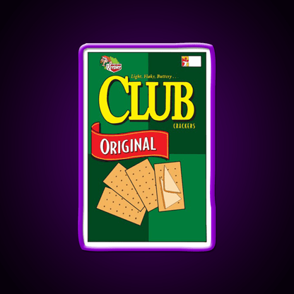 Club Cracker Box Snack Food Led Neon Sign Rgb Color - Shineneon
