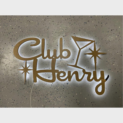 Club Henry 3D Backlit Channel Letters Led Light Sign - Shineneon