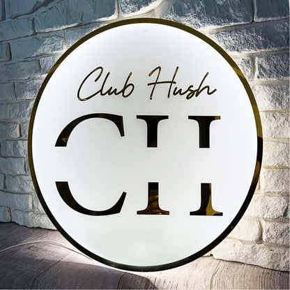 Club Hush Ch Acrylic Business Logo Sign - Shineneon