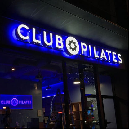 Club Pilates 3D Frontlit And Backlit Channel Letter Led Light Sign
