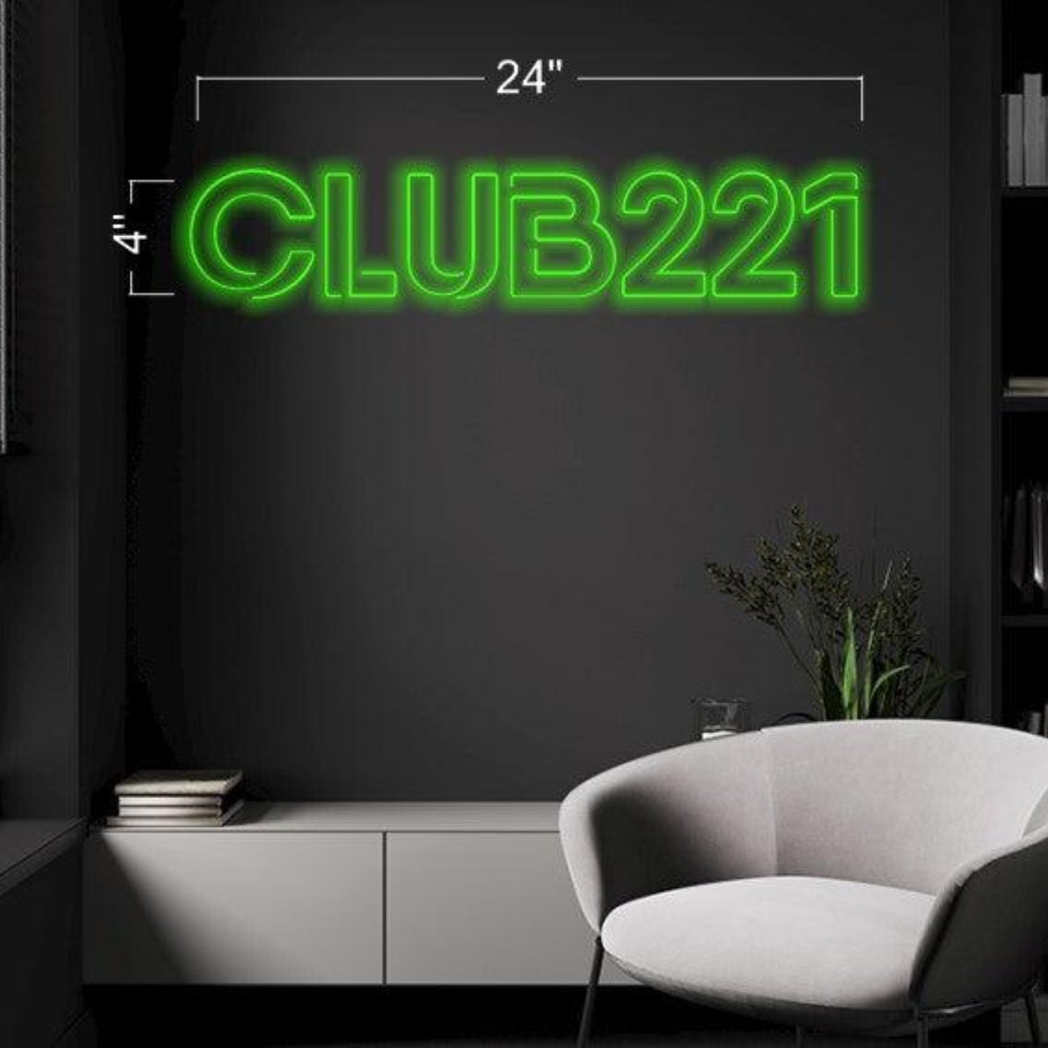 Club221 Bright Green Led Neon Sign For Indoor Home Bar Lounge Club Decor | Shineneon