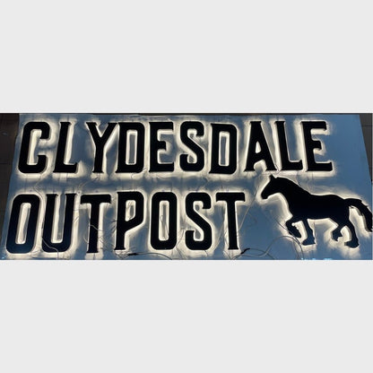 Clydesdale Outpost With Horse Logo 3D Backlit Channel Letters Led Light Sign - Shineneon
