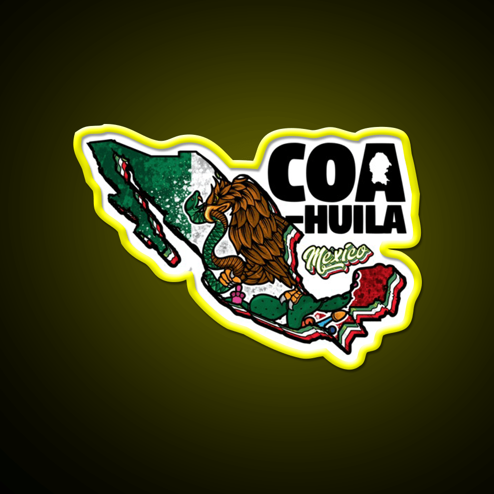 Coahuila Map Of Mexico Party Drink Tequila Led Neon Sign Rgb Color - Shineneon