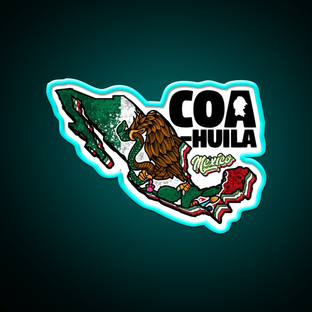 Coahuila Map Of Mexico Party Drink Tequila Led Neon Sign Rgb Color - Shineneon