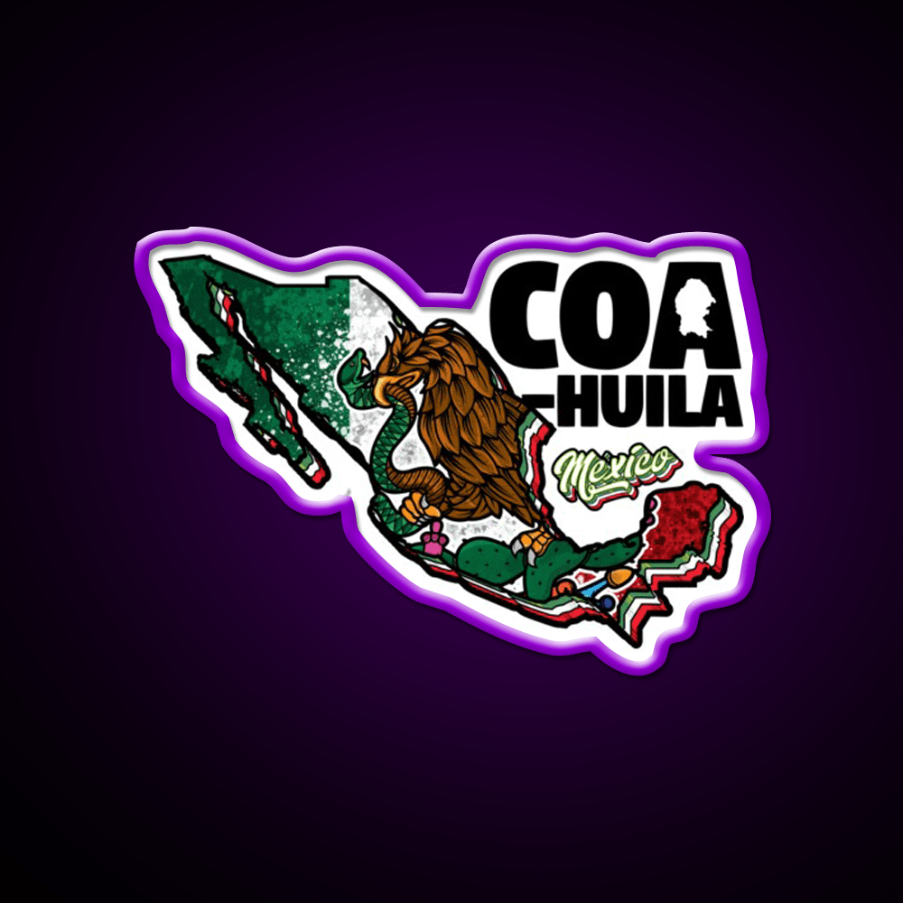 Coahuila Map Of Mexico Party Drink Tequila Led Neon Sign Rgb Color - Shineneon