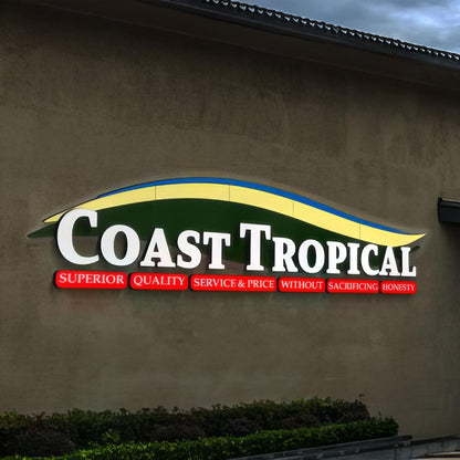 Coast Tropical 3D Frontlit Letters Metal Led Sign