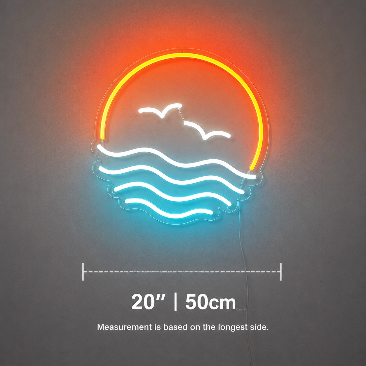 Coastal Birds Sunset Neon Sign LED Neon Sign size image
