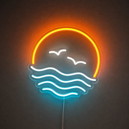 Coastal Birds Sunset Neon Sign LED Neon Sign main product image
