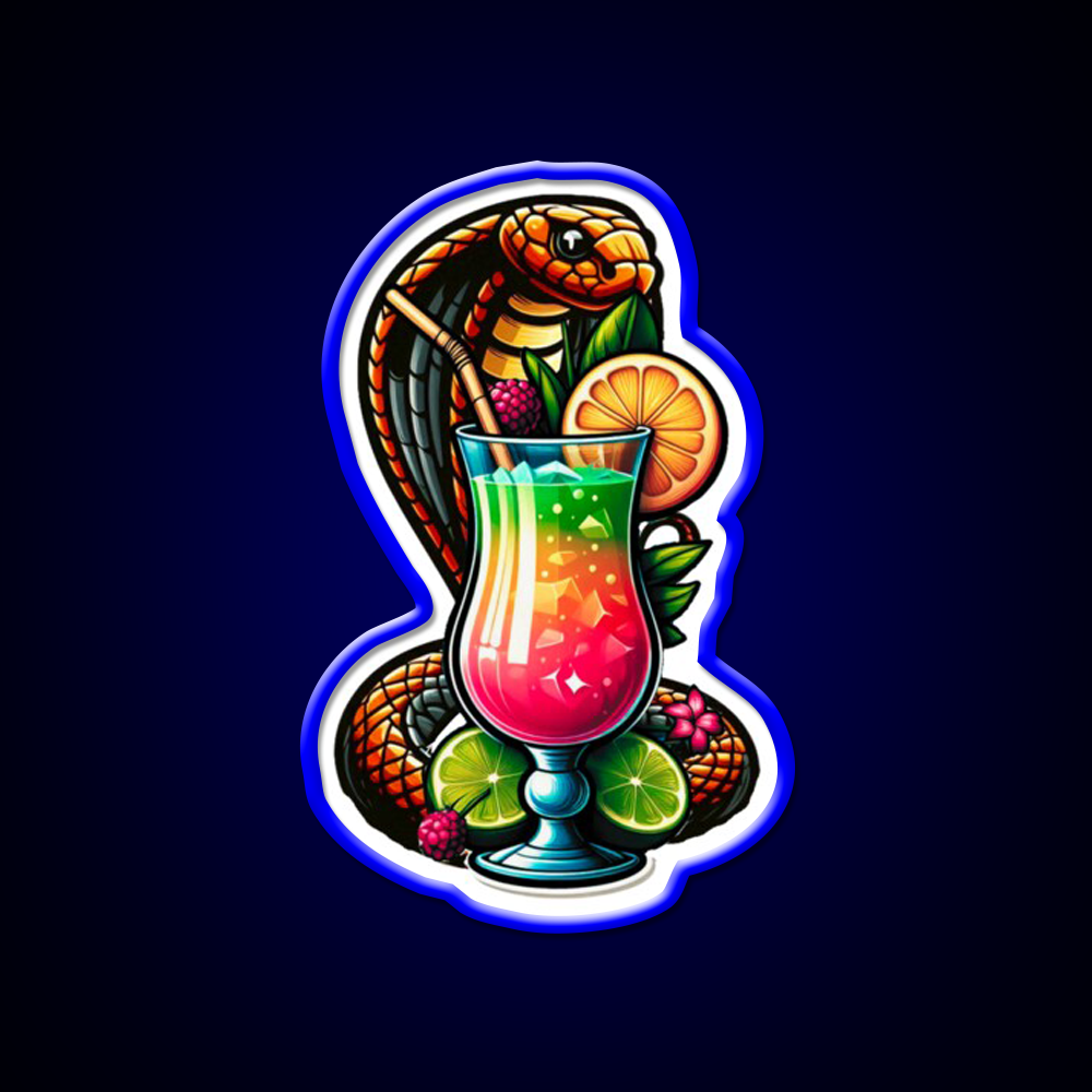 Cobra Colada Snake With A Drink Cocktail Bar Decor Led Neon Sign Rgb Color - LED neon sign view 5
