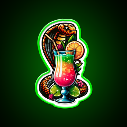 Cobra Colada Snake With A Drink Cocktail Bar Decor Led Neon Sign Rgb Color - LED neon sign view 8
