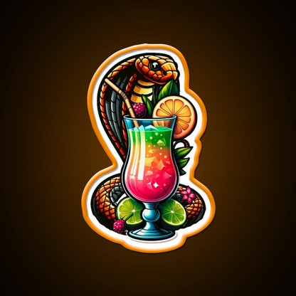 Cobra Colada Snake With A Drink Cocktail Bar Decor Led Neon Sign Rgb Color - LED neon sign view 6