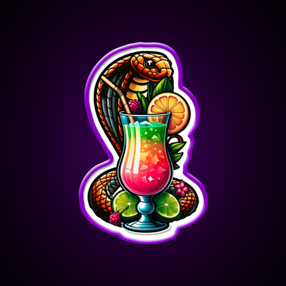 Cobra Colada Snake With A Drink Cocktail Bar Decor Led Neon Sign Rgb Color - LED neon sign view 9