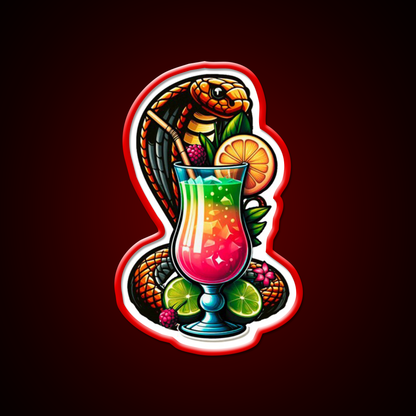 Cobra Colada Snake With A Drink Cocktail Bar Decor Led Neon Sign Rgb Color - LED neon sign view 10