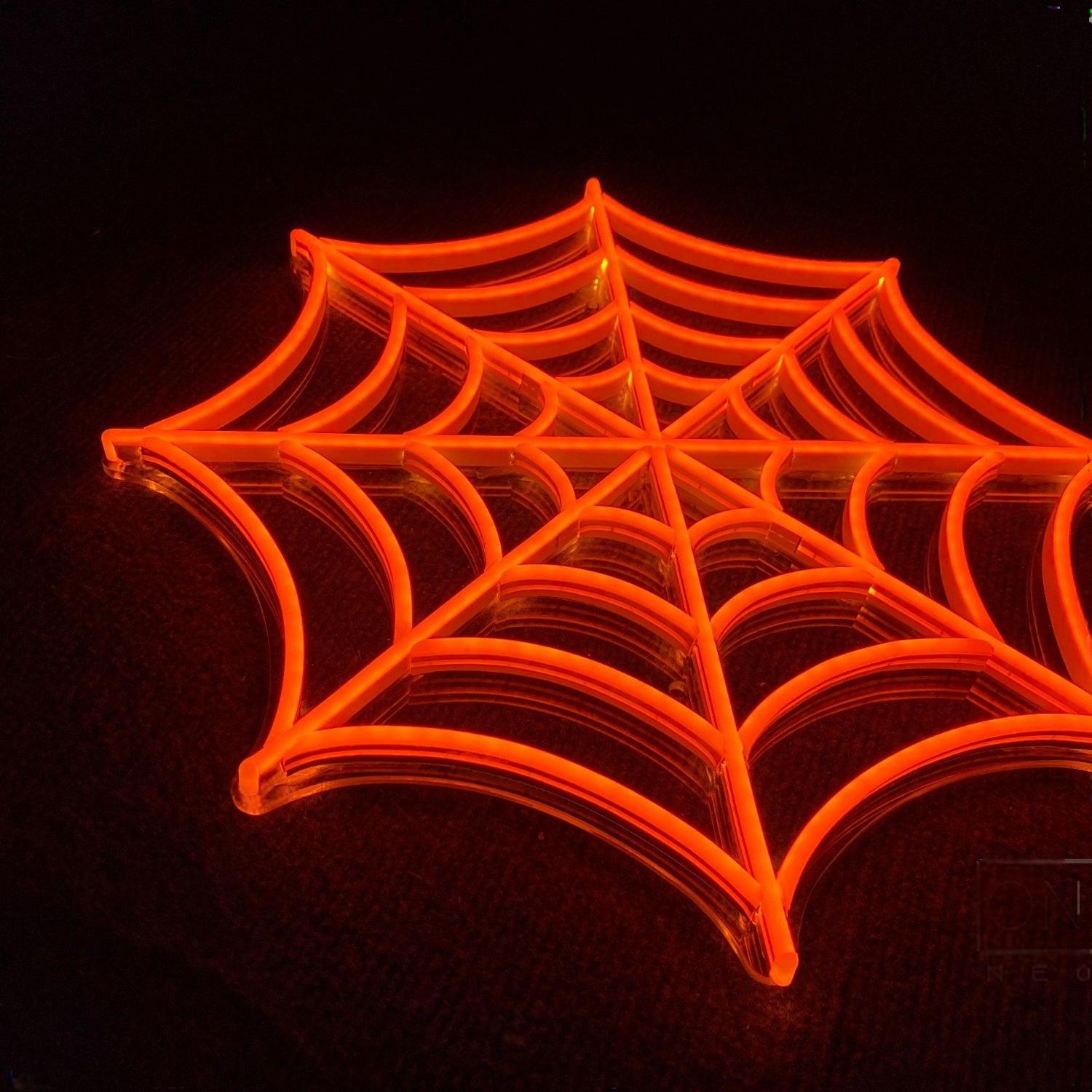 Cobweb Glowing Orange-Red Led Neon Sign For Halloween Party Home Decor | Shineneon