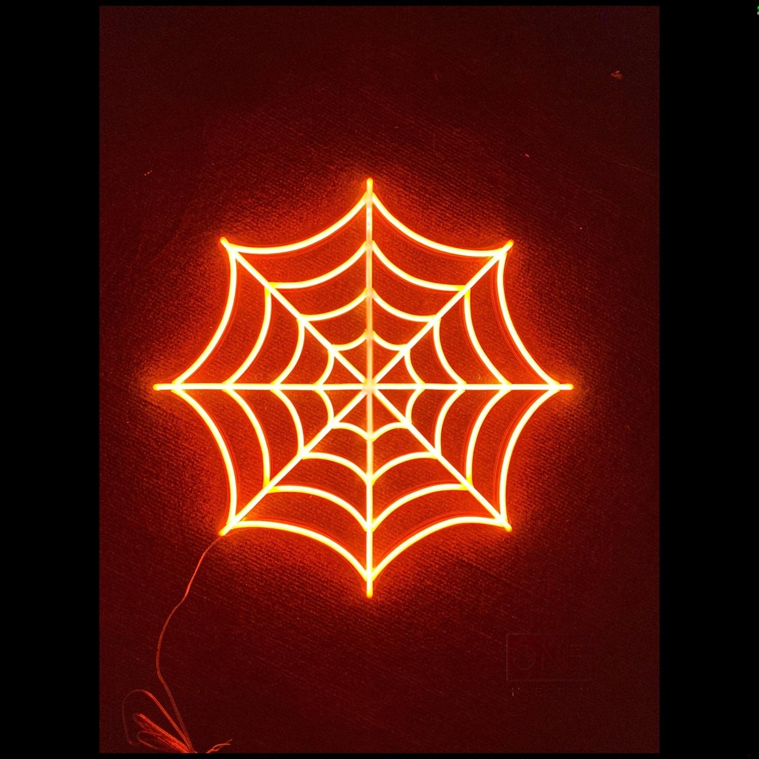 Cobweb Glowing Orange-Red Led Neon Sign For Halloween Party Home Decor | Shineneon