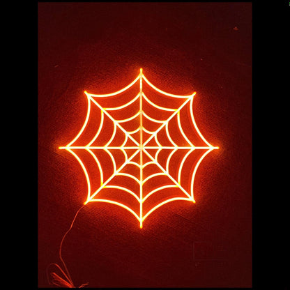 Cobweb Glowing Orange-Red Led Neon Sign For Halloween Party Home Decor | Shineneon