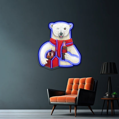 Cocacola Polar Bear Artwork Business Led Sign - Shineneon