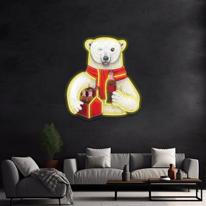 Cocacola Polar Bear Artwork Business Led Sign - Shineneon