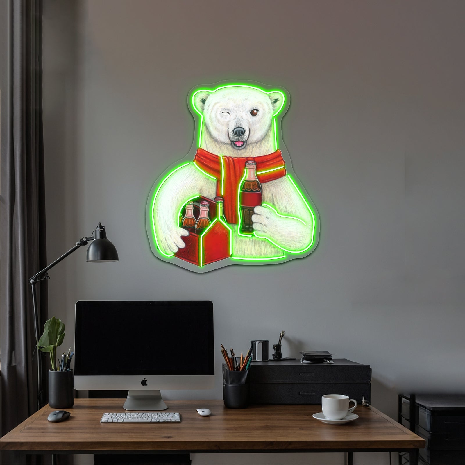 Cocacola Polar Bear Artwork Business Led Sign - Shineneon