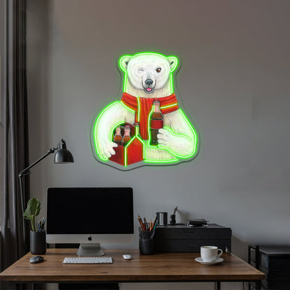 Cocacola Polar Bear Artwork Business Led Sign - Shineneon