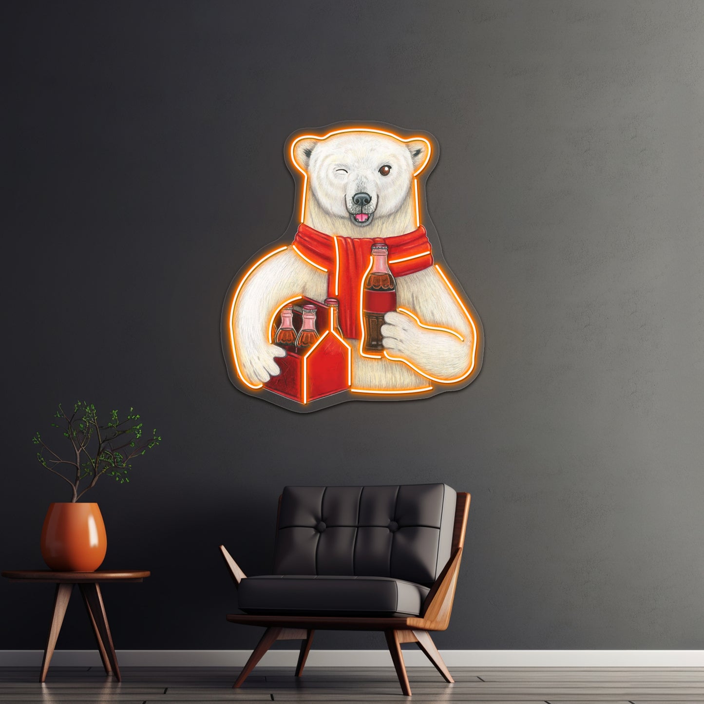 Cocacola Polar Bear Artwork Business Led Sign