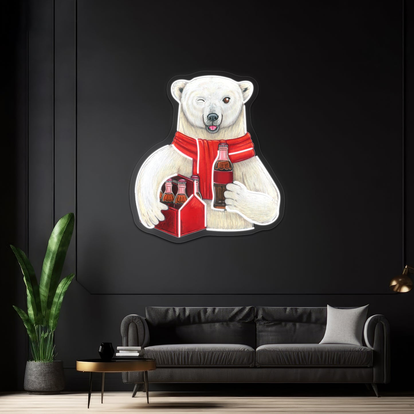 Cocacola Polar Bear Artwork Business Led Sign