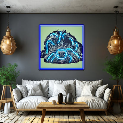 Cockapoo Pop Art Green Artwork Business Led Sign - Shineneon
