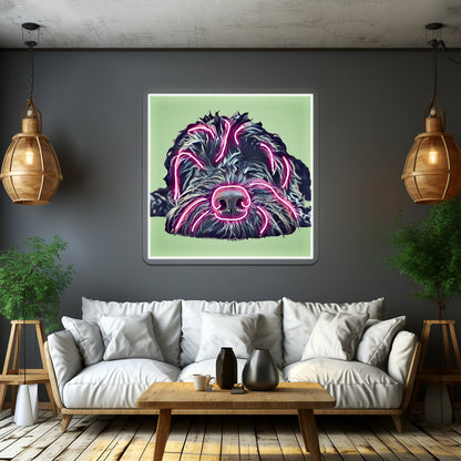 Cockapoo Pop Art Green Artwork Business Led Sign - Shineneon