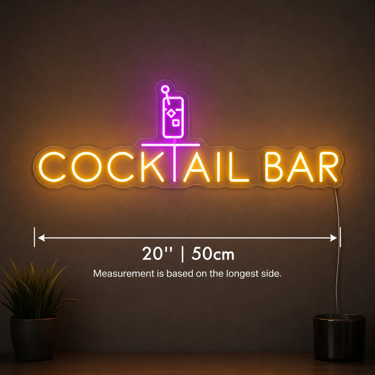 Cocktail Bar Bottle Neon Sign LED Neon Sign size image