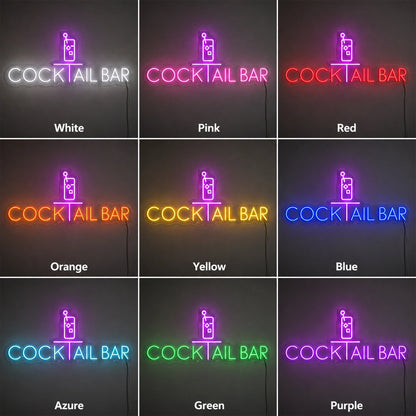 Cocktail Bar Bottle Neon Sign LED Neon Sign color grid