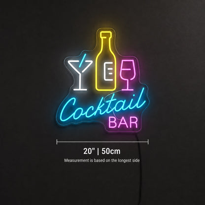 Cocktail Bar Bottles Neon Sign LED Neon Sign size image