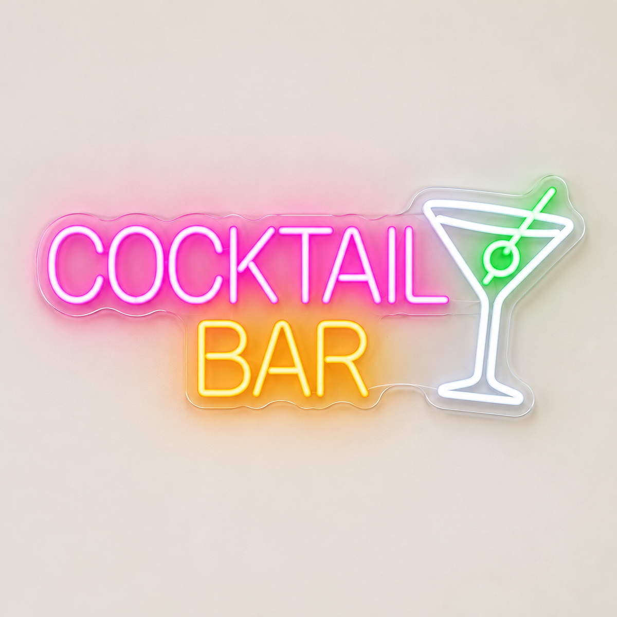 Cocktail Bar Brick Wall Martini LED Neon Sign