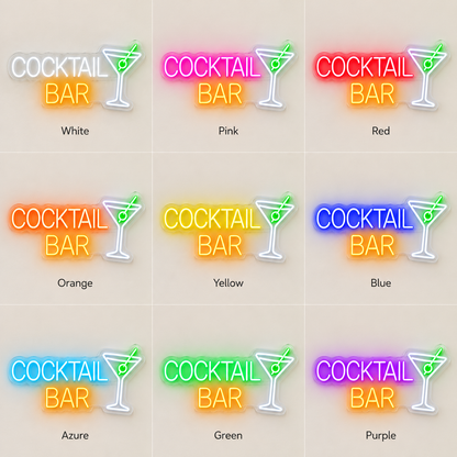 Cocktail Bar Brick Wall Martini LED Neon Sign