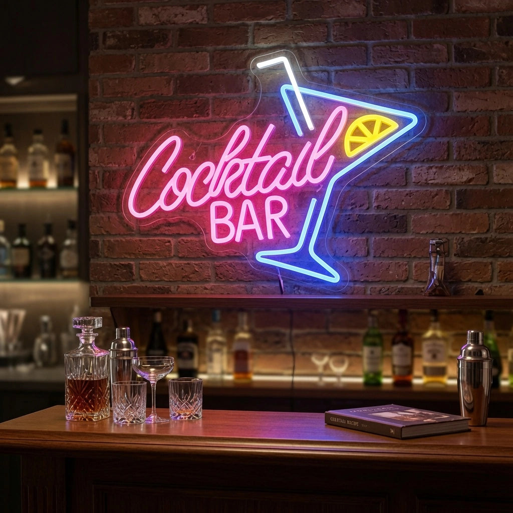 Cocktail Bar Business LED Neon Sign - 03 Real Lifestyle Scene