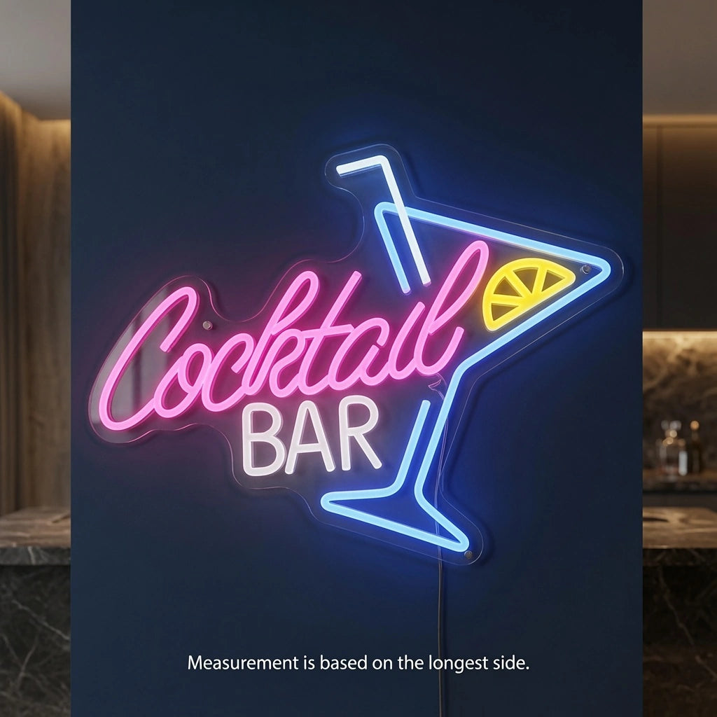 Cocktail Bar Business LED Neon Sign - 04 Size Image