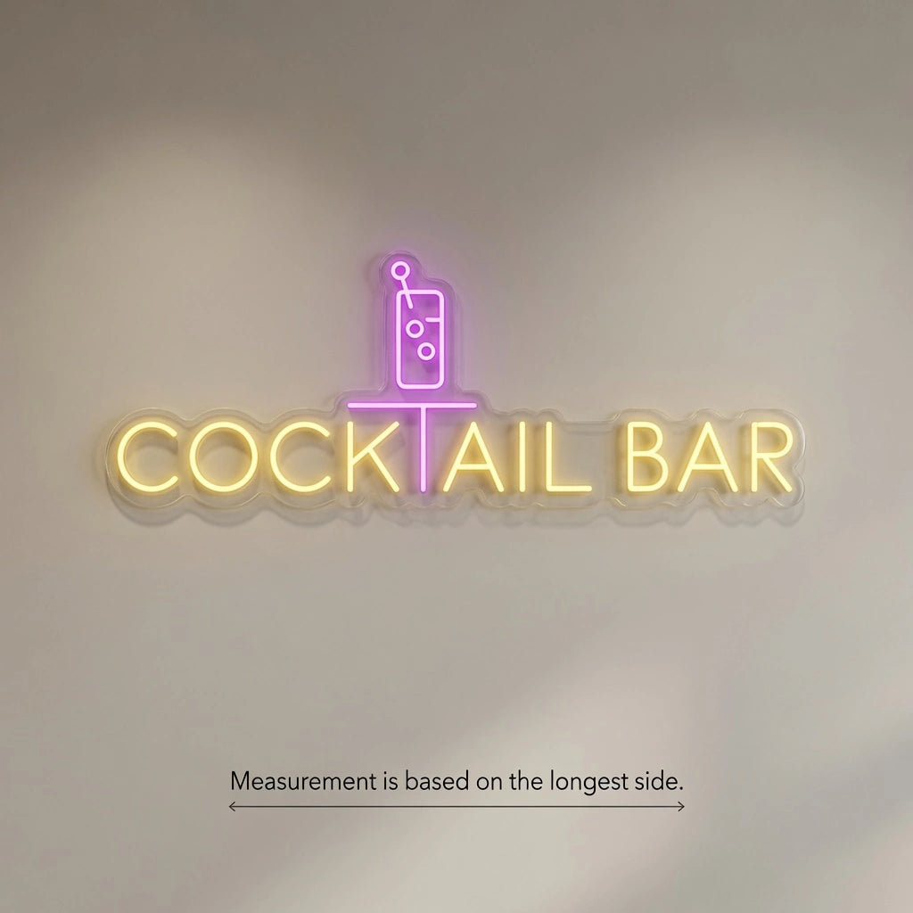 Cocktail Bar Business LED Neon Sign Wall Decor - 04 Size Image